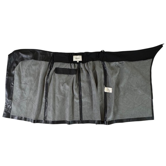 Nanushka Vegan Leather Wrap Skirt Black Tie Waist Size Medium Made in Hungary - Picture 5 of 9